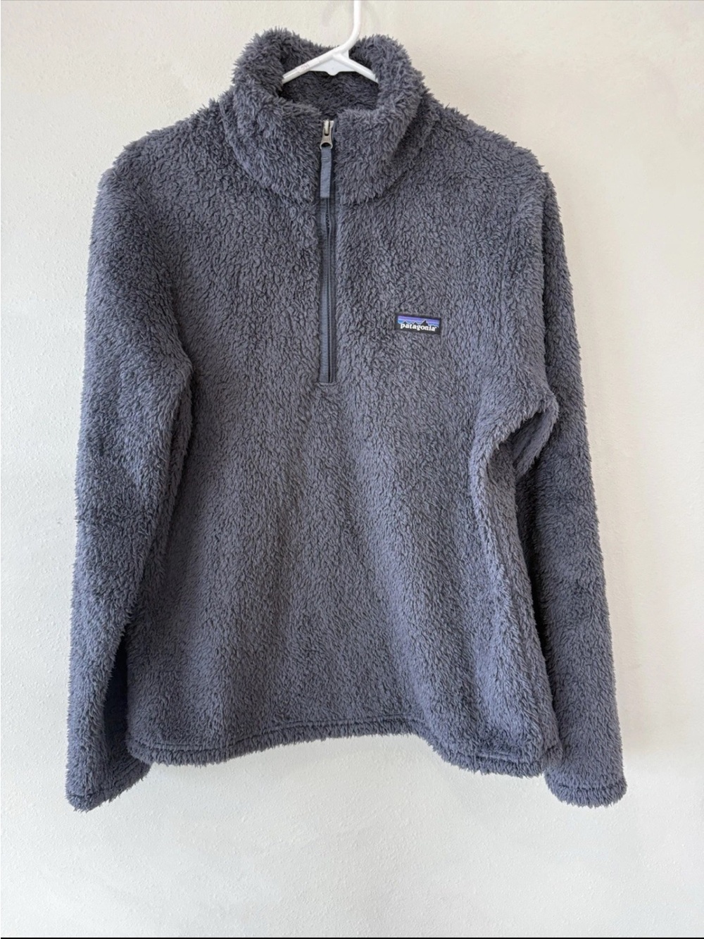 Patagonia Women’s Large L Gray Fleece 1/4 Zip Sweater Pullover Fuzzy Top Warm
